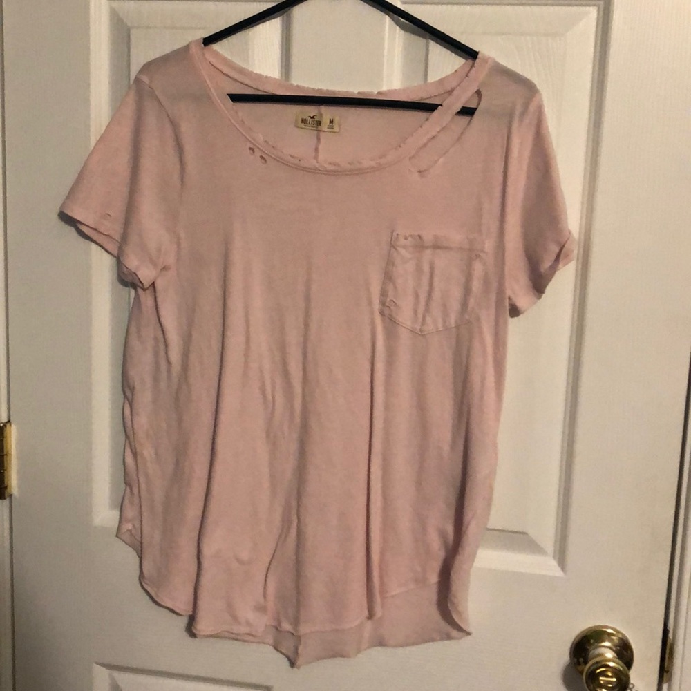 Pink short sleeve shirt from hollister